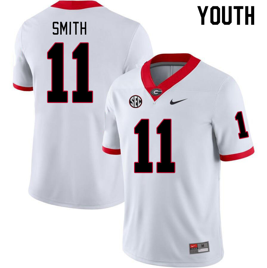 Youth #11 Arian Smith Georgia Bulldogs College Football Jerseys Stitched-White